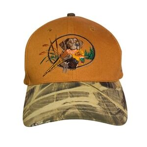 Vintage Hunting Hat Mens Baseball Cap Strapback Camo Dog Adjustable